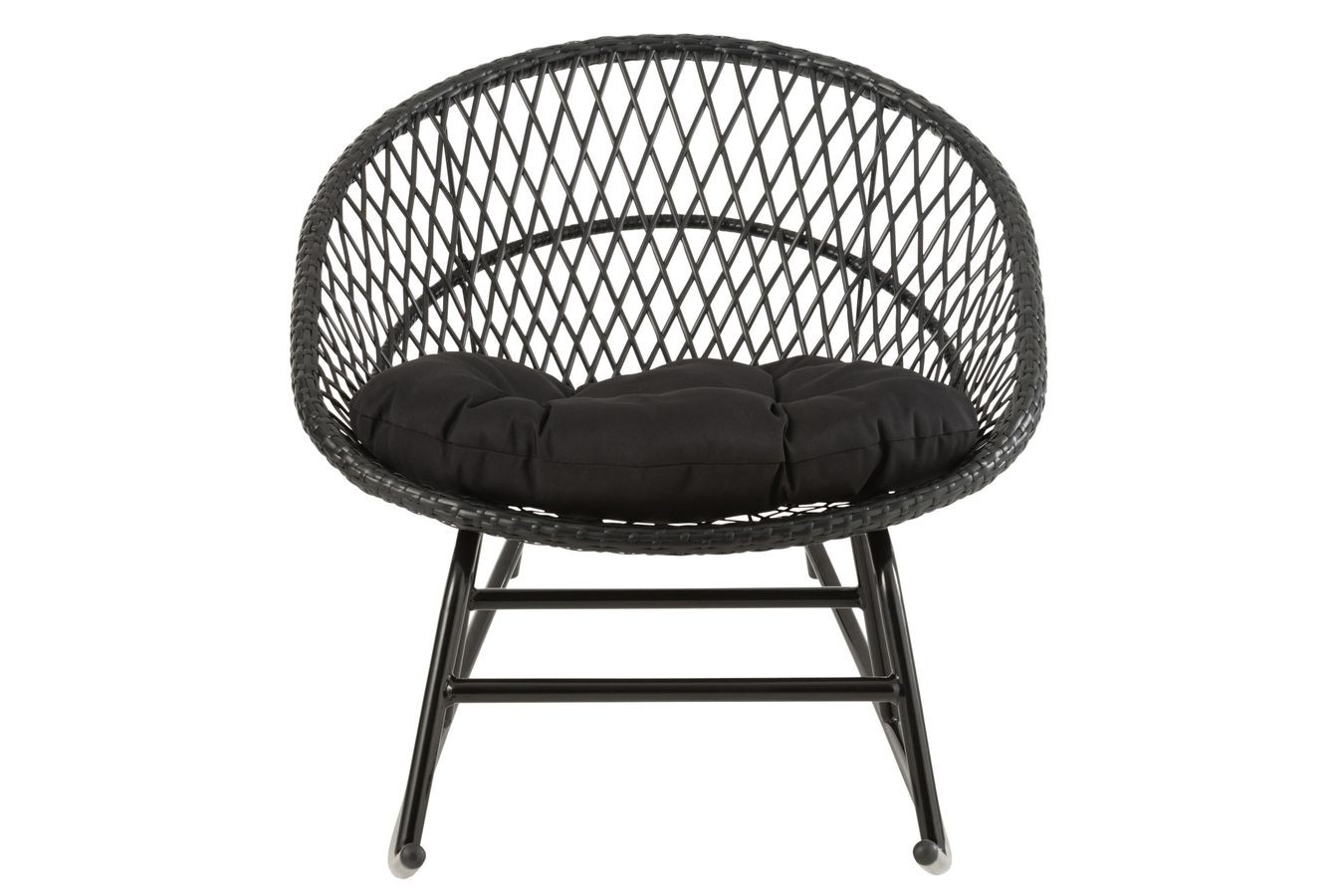 Černé ratanové zahradní houpací křeslo Zayo Black - 118*82*78 cm J-Line by Jolipa Černé ratanové zahradní houpací křeslo Zayo Black - 118*82*78 cm J-Line by Jolipa