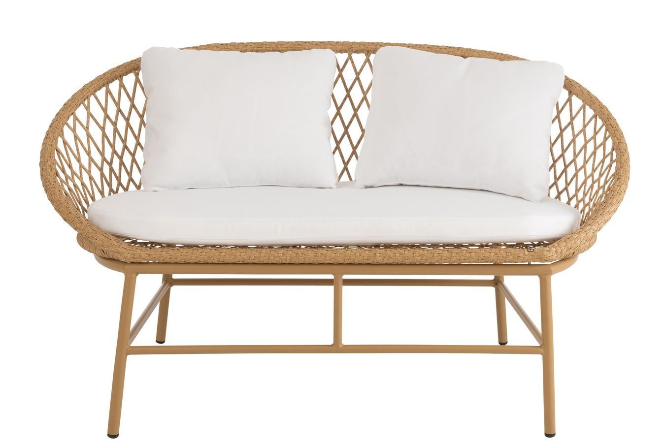 Béžová ratanová zahradní dvojsedačka Zayo Beige - 129*61*81cm J-Line by Jolipa Béžová ratanová zahradní dvojsedačka Zayo Beige - 129*61*81cm J-Line by Jolipa