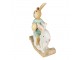 Dekorace socha králík na houpacím králíkovi - 10*4*11 cm Clayre & Eef