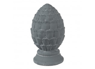 Šedá cementová dekorace socha šiška - Ø 10*18 cm