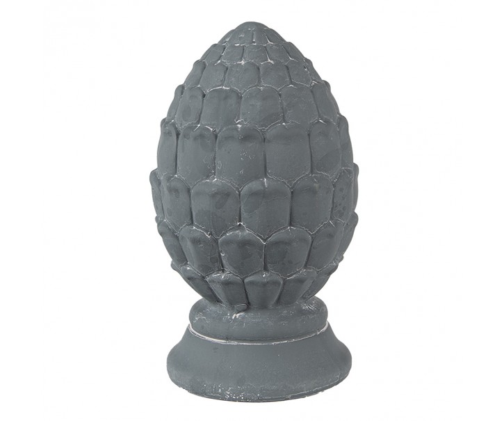 Šedá cementová dekorace socha šiška - Ø 10*18 cm Clayre & Eef