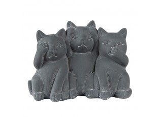 Šedá dekorace socha 3 kočky Cat Grey - 22*10*16 cm