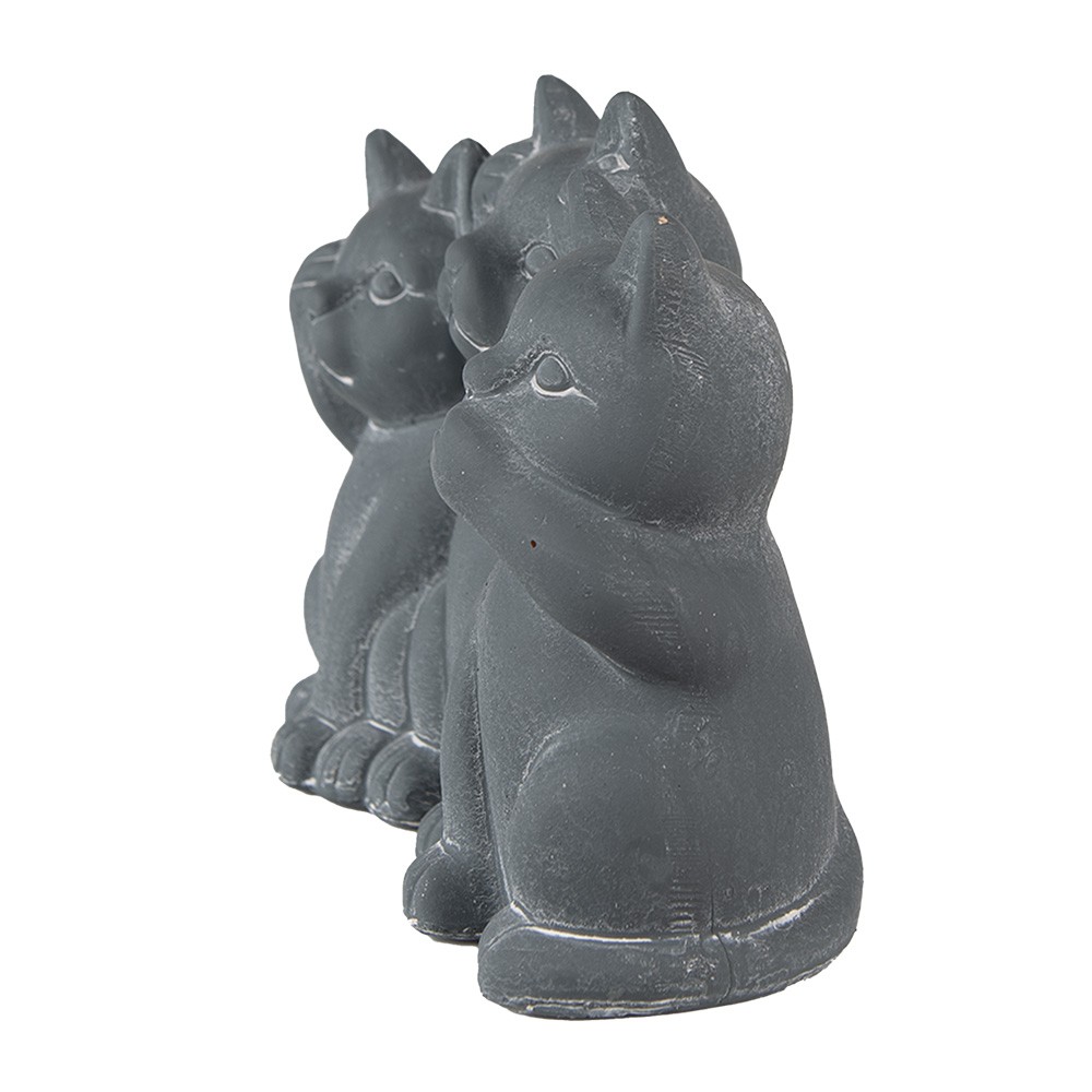 Šedá dekorace socha 3 kočky Cat Grey - 22*10*16 cm Clayre & Eef Šedá dekorace socha 3 kočky Cat Grey - 22*10*16 cm Clayre & Eef