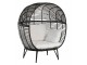 Černé ratanové zahradní křeslo Lounge Black Oval - 115*110*148 cm J-Line by Jolipa