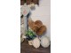 Zelený oválný fotorámeček se zdobením - 19*2*25 cm / 12*16 cm Clayre & Eef