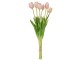 Kytice 7ks světle růžových realistických tulipánů Tulips - 45cm J-Line by Jolipa