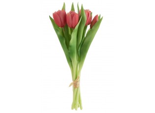 Kytice 7ks tmavě růžových realistických tulipánů Tulips - 31cm