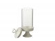 Bílá keramická dóza na noze s víkem Hella White M - Ø 11*31cm J-Line by Jolipa