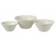 3ks bílá keramická miska Hella White - Ø14*6 / Ø17*7 / Ø19*9 cm J-Line by Jolipa