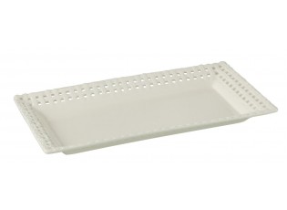 Bílý keramický servírovací podnos Hella White - 32*17*3 cm