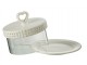 Bílý keramický servírovací podnos s poklopem Hella White - Ø16*13 cm J-Line by Jolipa