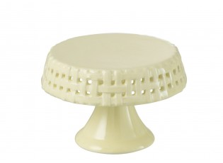 Žlutý keramický podnos na noze Hella Yellow S - Ø 11*7cm