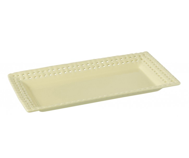 Žlutý keramický servírovací podnos Hella Yellow - 32*17*3 cm J-Line by Jolipa