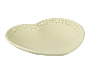 Žlutý keramický talíř / miska ve tvaru srdce Hella Yellow - 22*22*4 cm
