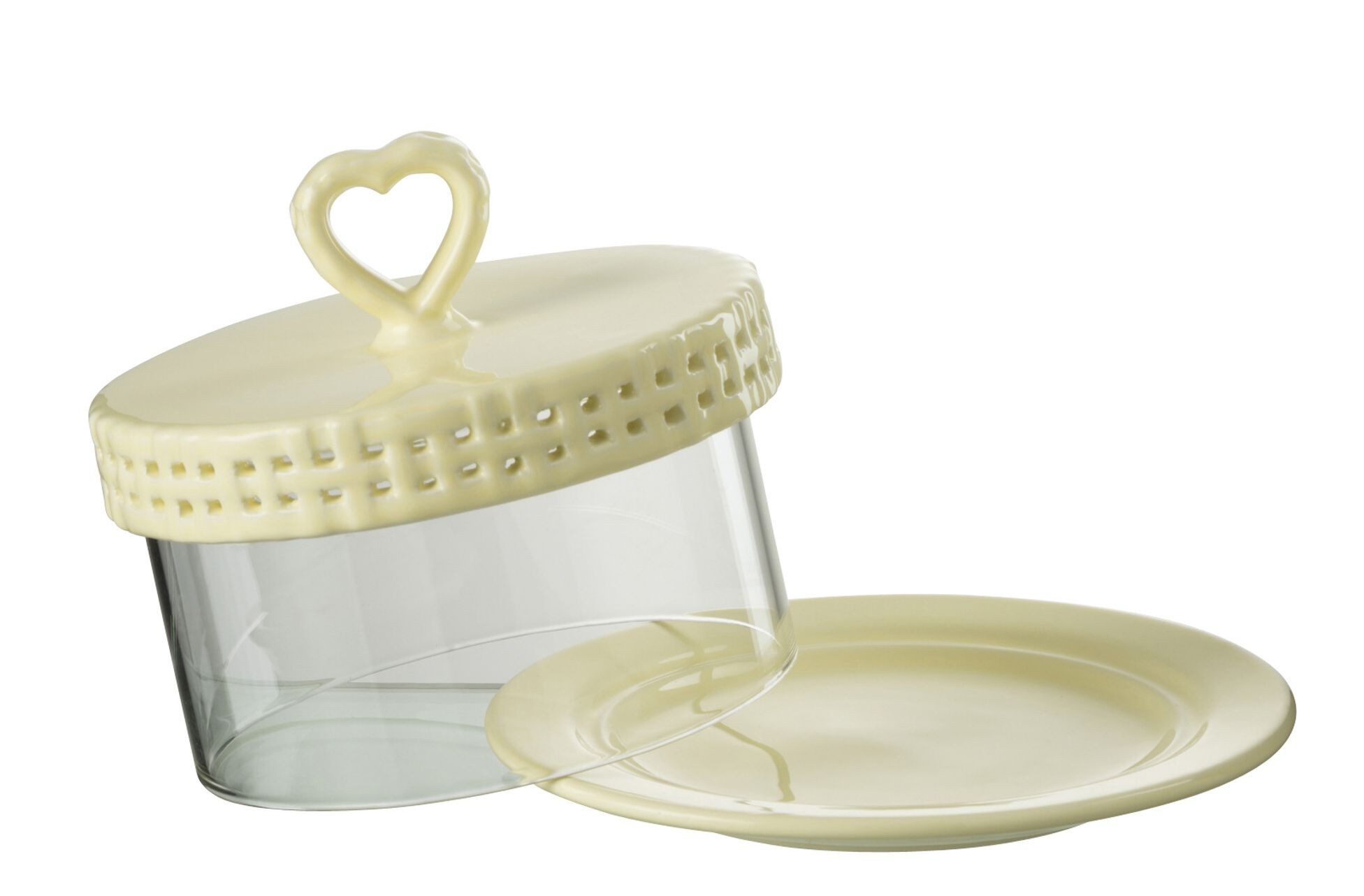 Žlutý keramický servírovací podnos s poklopem Hella Yellow - Ø16*13 cm J-Line by Jolipa Žlutý keramický servírovací podnos s poklopem Hella Yellow - Ø16*13 cm J-Line by Jolipa