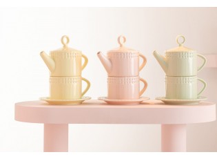 Zelený keramický Tea for One Hella Pastel Green - 18*16*22 cm