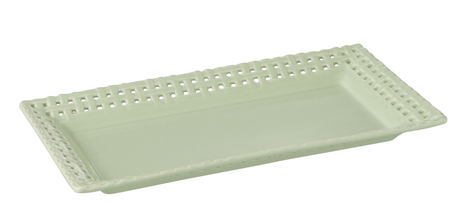 Zelený keramický servírovací podnos Hella Pastel Green - 32*17*3 cm