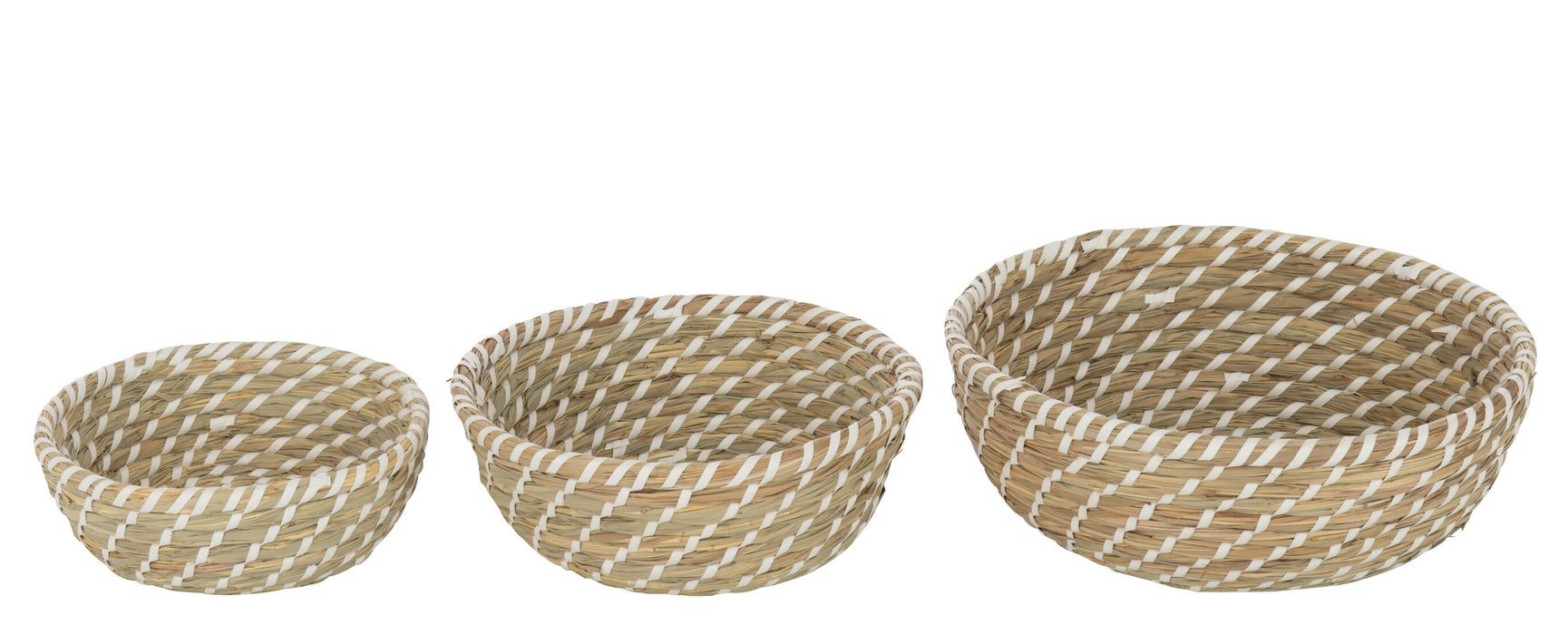 Sada 3ks přírodní košík z mořské trávy Witte - Ø 23*8/ Ø 27*10/ Ø 32*12 cm J-Line by Jolipa Sada 3ks přírodní košík z mořské trávy Witte - Ø 23*8/ Ø 27*10/ Ø 32*12 cm J-Line by Jolipa