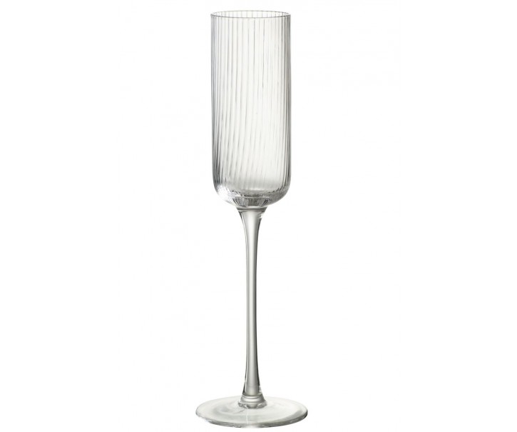 Sklenička na šampaňské s voubkováním Ralph - Ø7*26cm / 180ml J-Line by Jolipa
