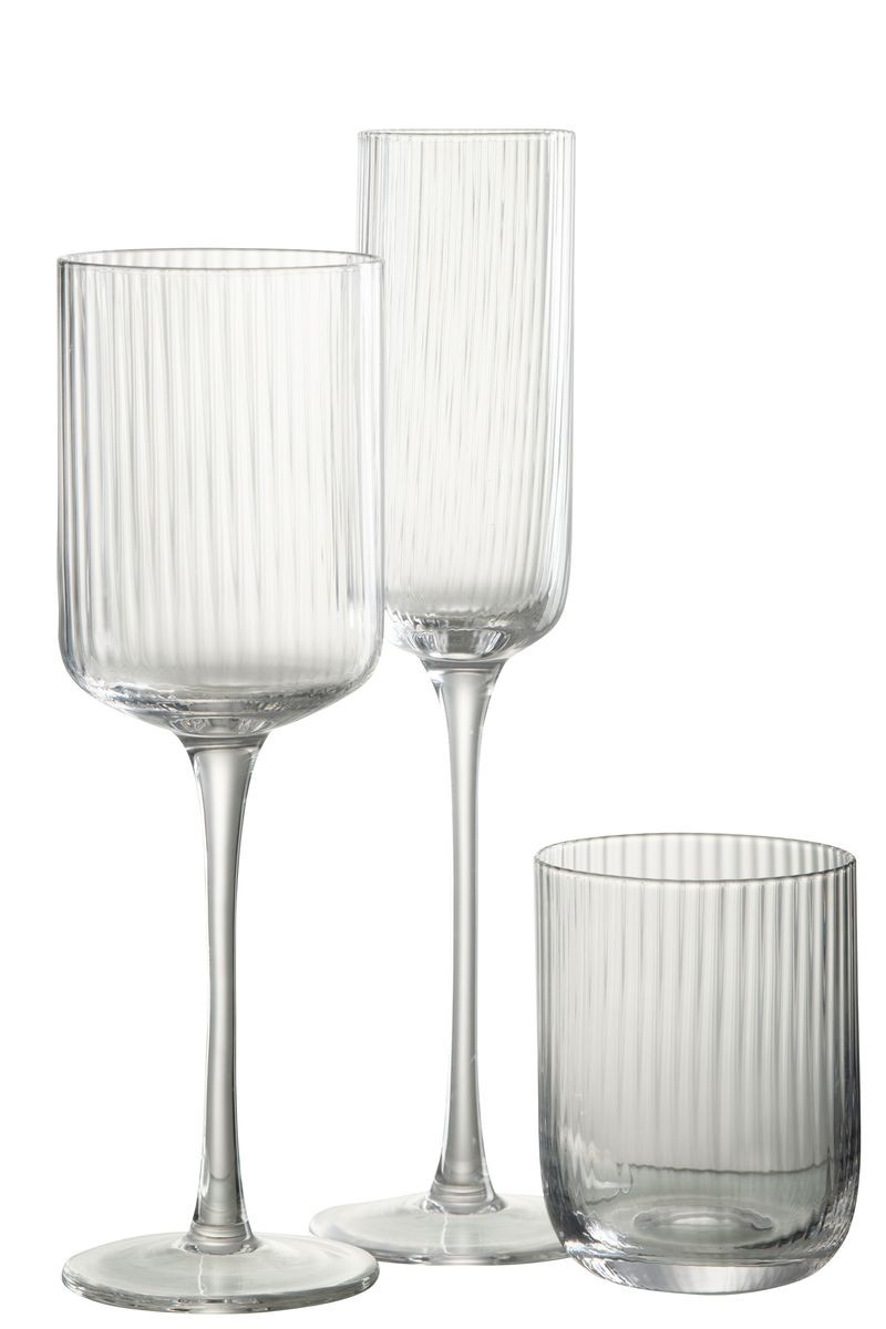 Sklenička na víno s voubkováním Ralph - Ø7*23cm / 370ml J-Line by Jolipa Sklenička na víno s voubkováním Ralph - Ø7*23cm / 370ml J-Line by Jolipa