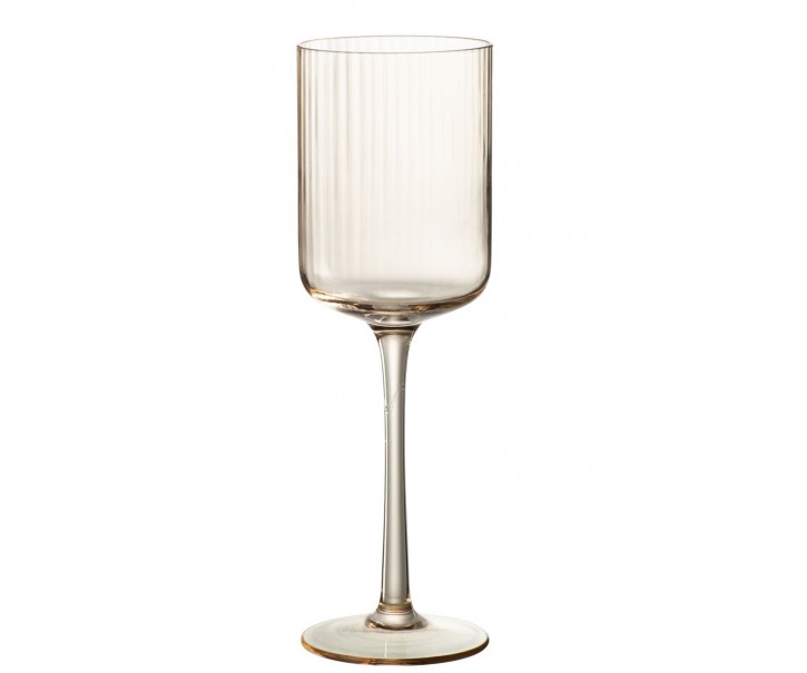 Jantarová sklenička na víno s voubkováním Ralph - Ø7*23cm / 370ml J-Line by Jolipa