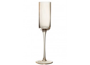 Jantarová sklenička na šampaňské s vroubkováním Ralph - Ø7*26cm / 180ml