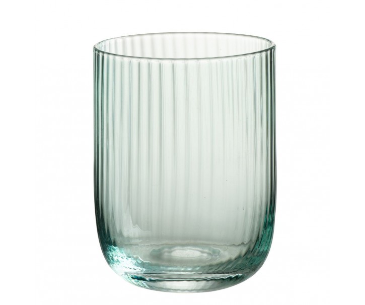 Mentolová sklenička na vodu s vroubkováním Ralph - Ø7*9cm / 260ml J-Line by Jolipa