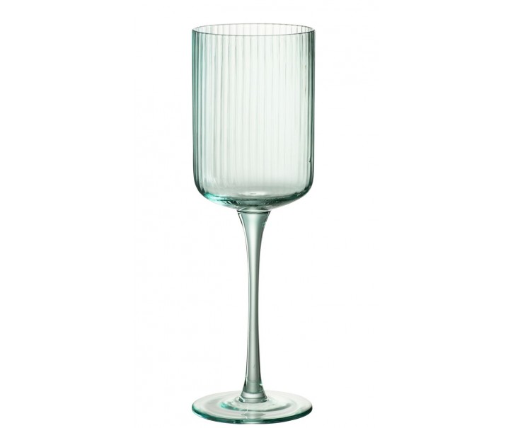 Mentolová sklenička na víno s vroubkováním Ralph - Ø7*23cm / 370ml J-Line by Jolipa