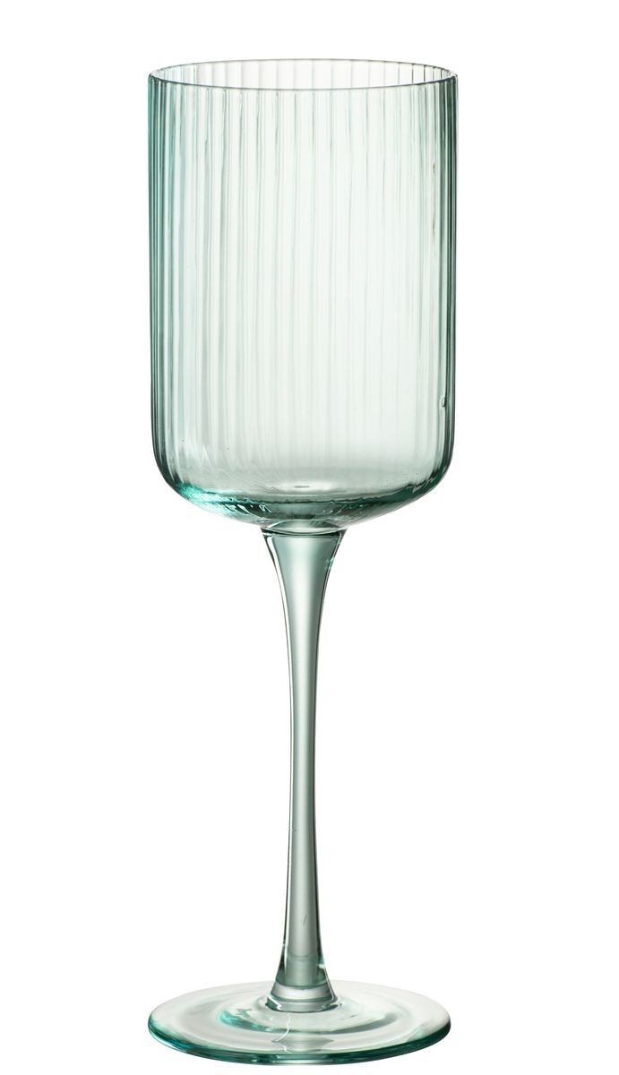 Mentolová sklenička na víno s vroubkováním Ralph - Ø7*23cm / 370ml