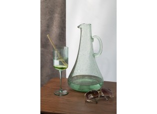 Mentolová sklenička na víno s vroubkováním Ralph - Ø7*23cm / 370ml