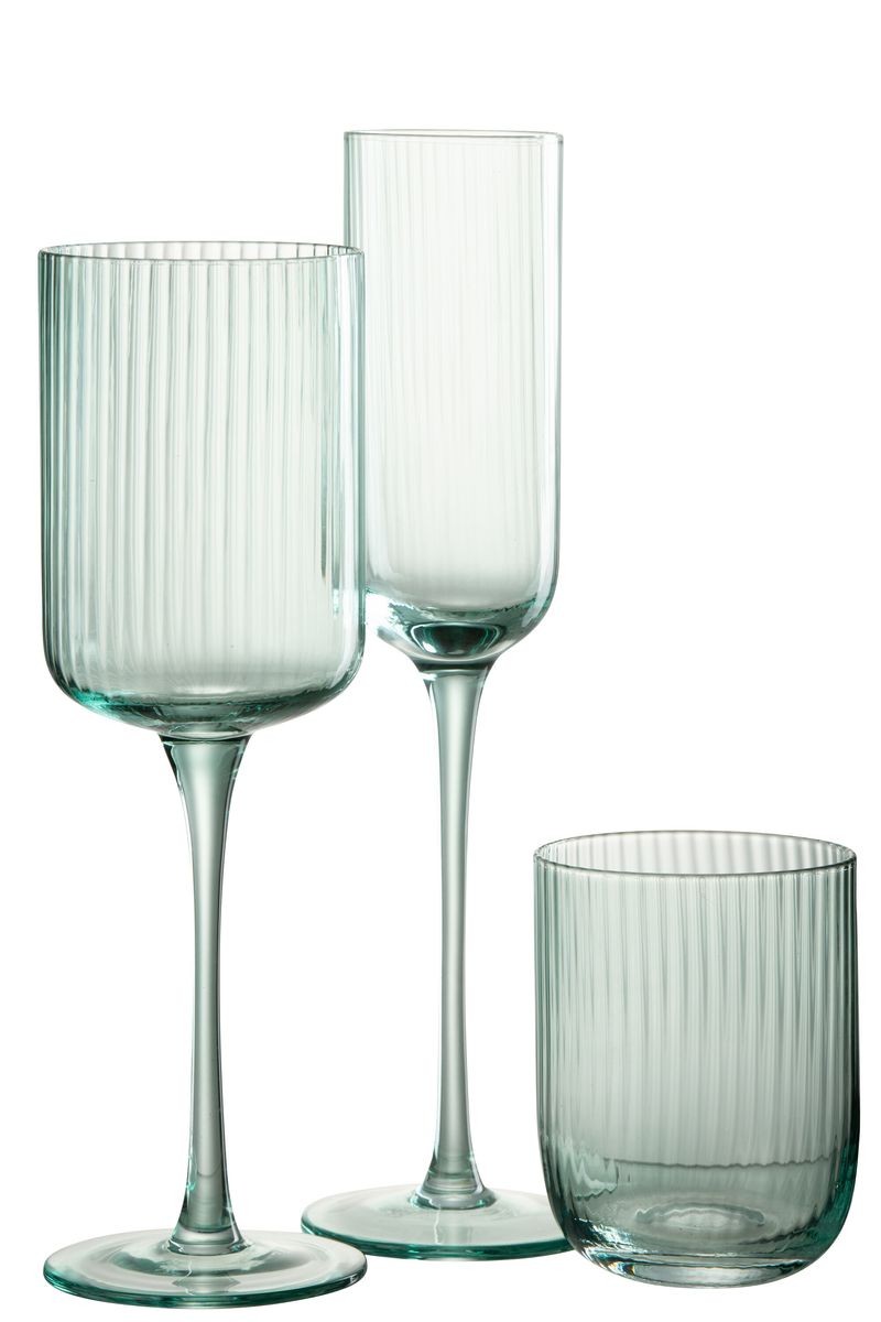 Mentolová sklenička na šampaňské s vroubkováním Ralph - Ø7*26cm / 180ml J-Line by Jolipa Mentolová sklenička na šampaňské s vroubkováním Ralph - Ø7*26cm / 180ml J-Line by Jolipa