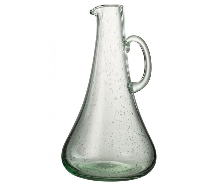 Zelený skleněný džbán s bublinkami Yones L - 19*19*34cm J-Line by Jolipa