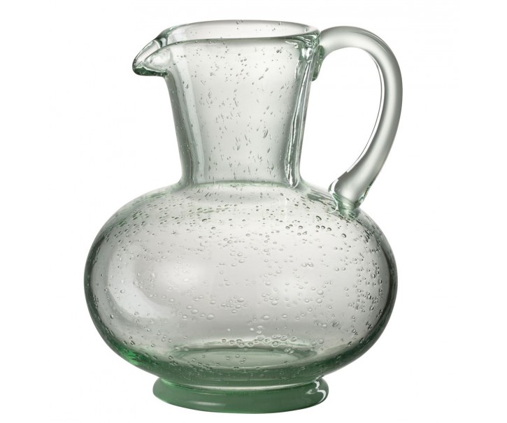 Zelený skleněný džbán s bublinkami Yones M - 16*15*21cm J-Line by Jolipa