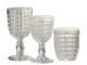 Reliéfní transparentní sklenička na noze Embossed - Ø8*17cm / 200ml J-Line by Jolipa