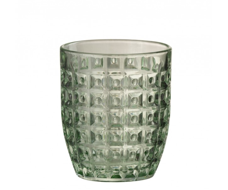 Zelená reliéfní sklenička Embossed - Ø9*10cm / 250ml J-Line by Jolipa