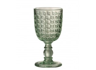 Reliéfní zelená sklenička na noze Embossed - Ø8*17cm / 200ml