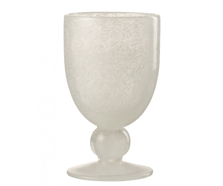 Bílá sklenička na víno na noze s bublinkami Wine Lisboa White - Ø9*15cm / 370ml J-Line by Jolipa