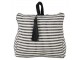 Krémovo-černá bavlněná dveřní zarážka Stripe - 10*21*17cm Mars & More 