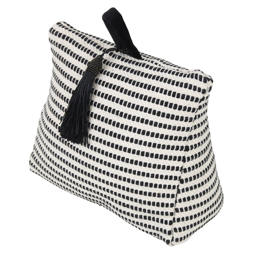 Krémovo-černá bavlněná dveřní zarážka Stripe - 10*21*17cm Mars & More Krémovo-černá bavlněná dveřní zarážka Stripe - 10*21*17cm Mars & More
