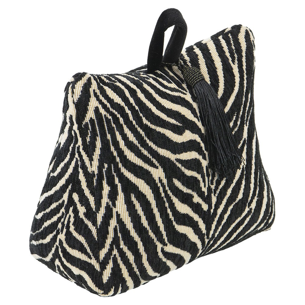 Krémovo-černá bavlněná dveřní zarážka Zebra - 10*21*17cm Mars & More Krémovo-černá bavlněná dveřní zarážka Zebra - 10*21*17cm Mars & More