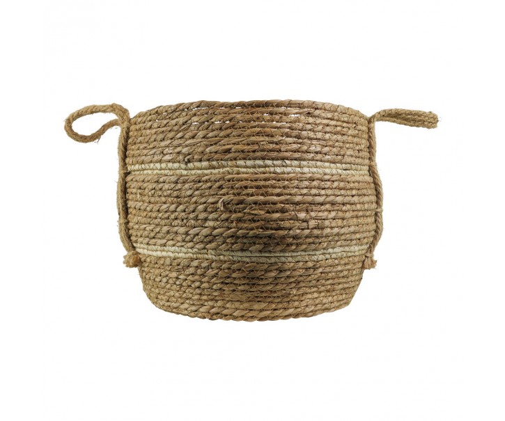 Hnědý pletený jutový košík Ecru ( 1ks ) - 23*18,5*18cm Mars & More 