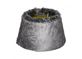 Šedé chlupaté stínidlo Wolf grey - Ø30*Ø20*21 cm