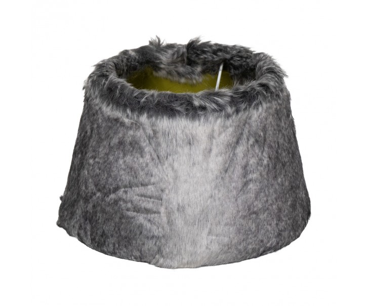 Šedé chlupaté stínidlo Wolf grey - Ø30*Ø20*21 cm Mars & More 