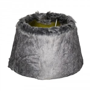 Šedé chlupaté stínidlo Wolf grey - Ø30*Ø20*21 cm