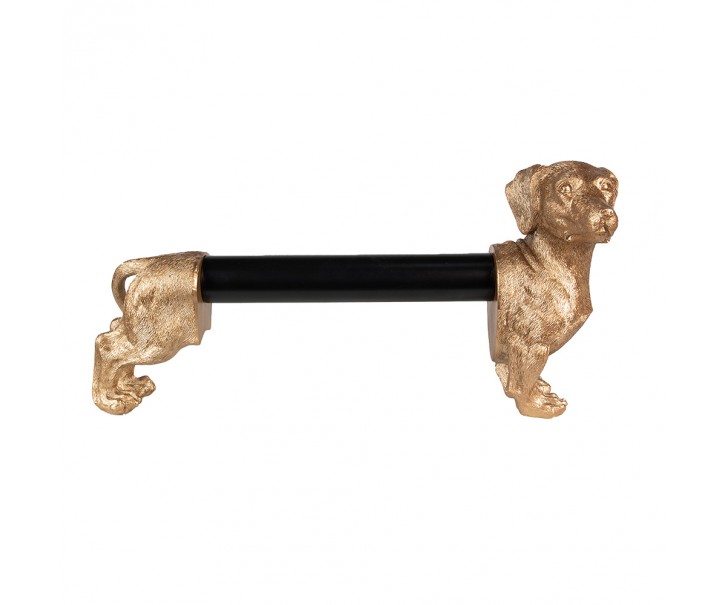 Stojan na kuchyňské role jezevčík Dog Gold - 46*15*21 cm Clayre & Eef