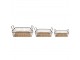 Set 3ks hnědý drátěný košík s dřevěným dnem a uchy - 38*28*11 / 33*23*10 / 28*18*9 cm Clayre & Eef