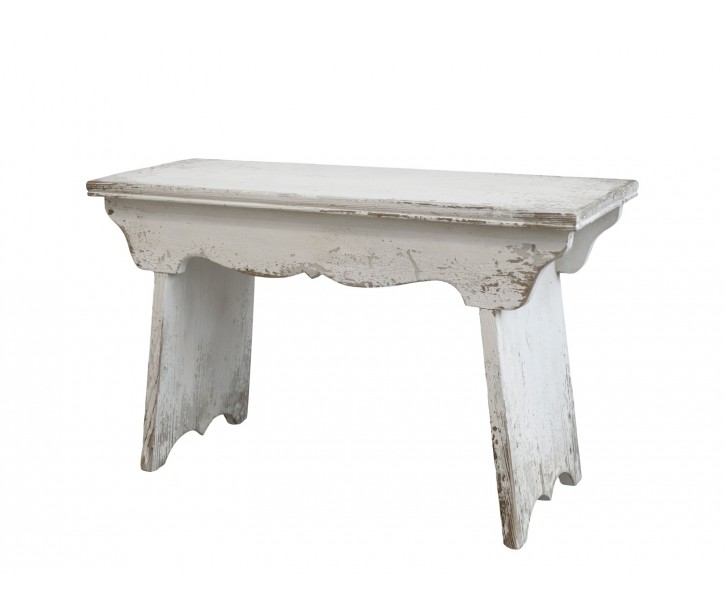 Bílá antik dřěvěná stolička Old French - 80*38*48cm Chic Antique