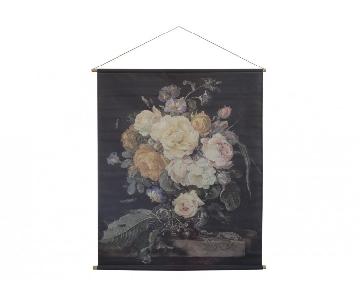 Nástěnná vintage mapa s květy Floral print - 124*145 cm Chic Antique