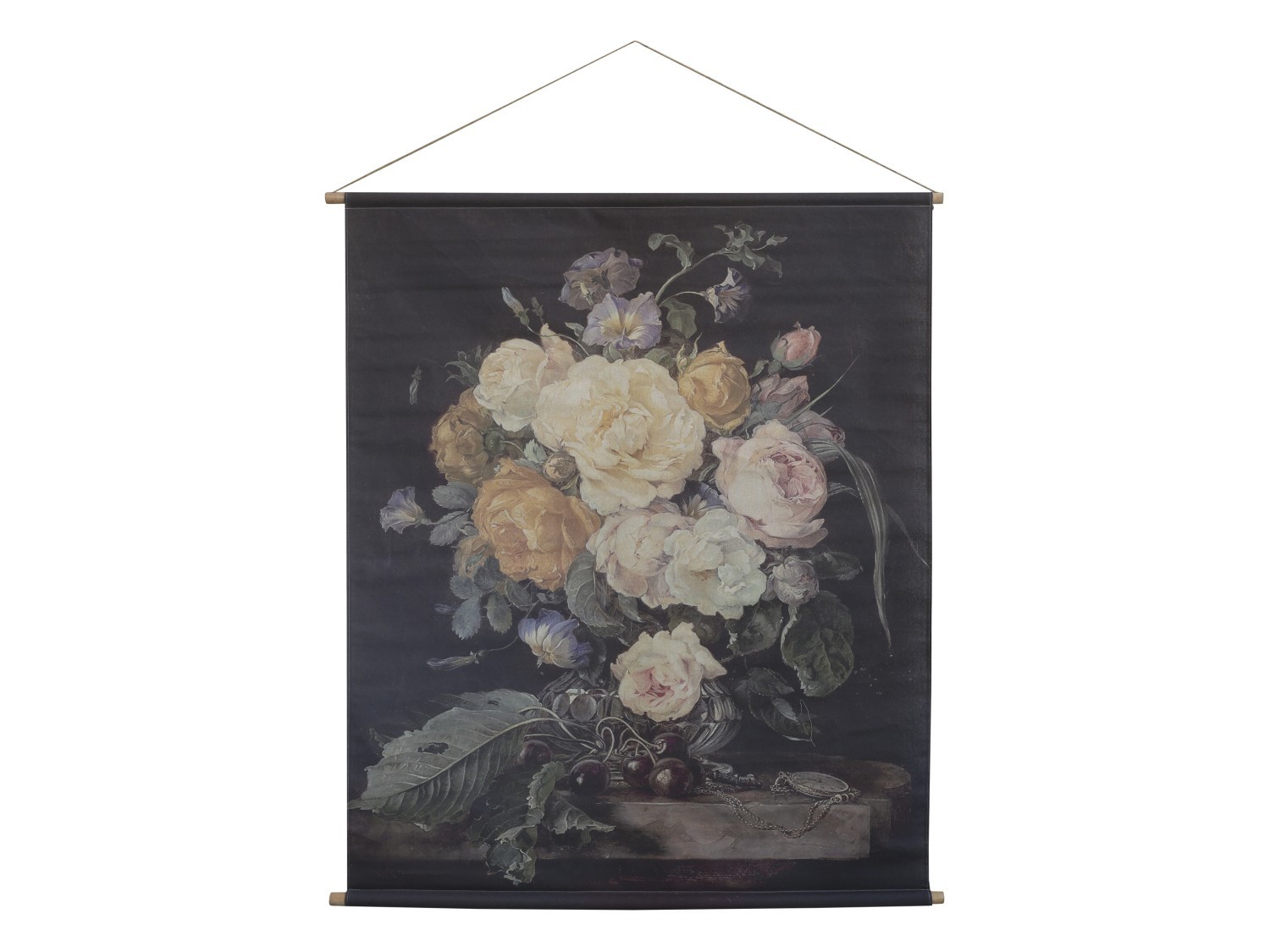 Nástěnná vintage mapa s květy Floral print II - 124*145 cm Chic Antique Nástěnná vintage mapa s květy Floral print II - 124*145 cm Chic Antique