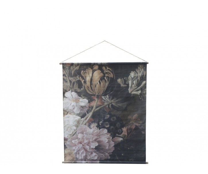 Nástěnná vintage mapa s květy Floral print - 124*145cm Chic Antique